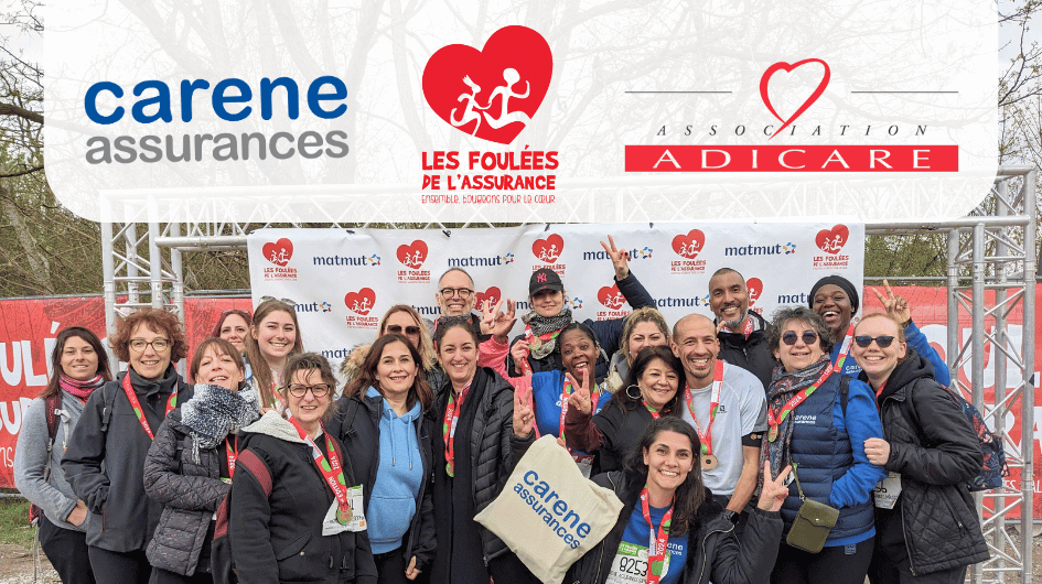 Photo de groupe des collaborateurs de carene aux foulées de l'assurance 2024